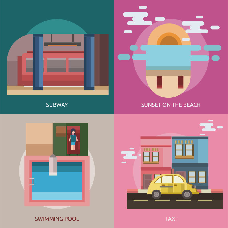 矢量旅游概念设计