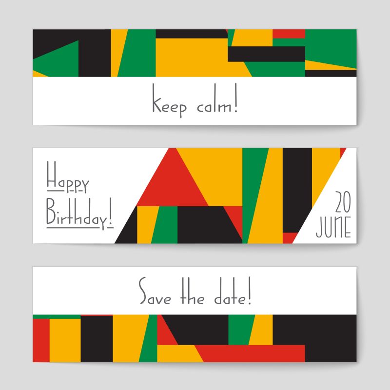 彩色的几何图案横幅矢量设计