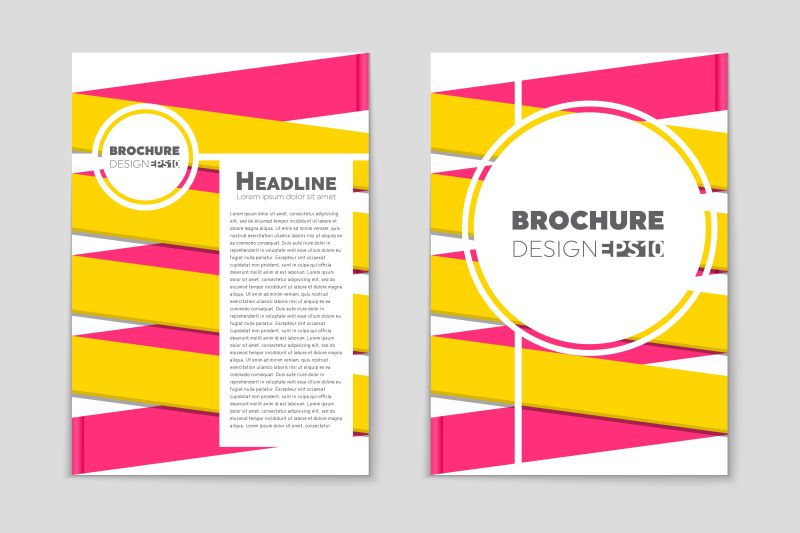 矢量的彩色条纹图案宣传手册设计