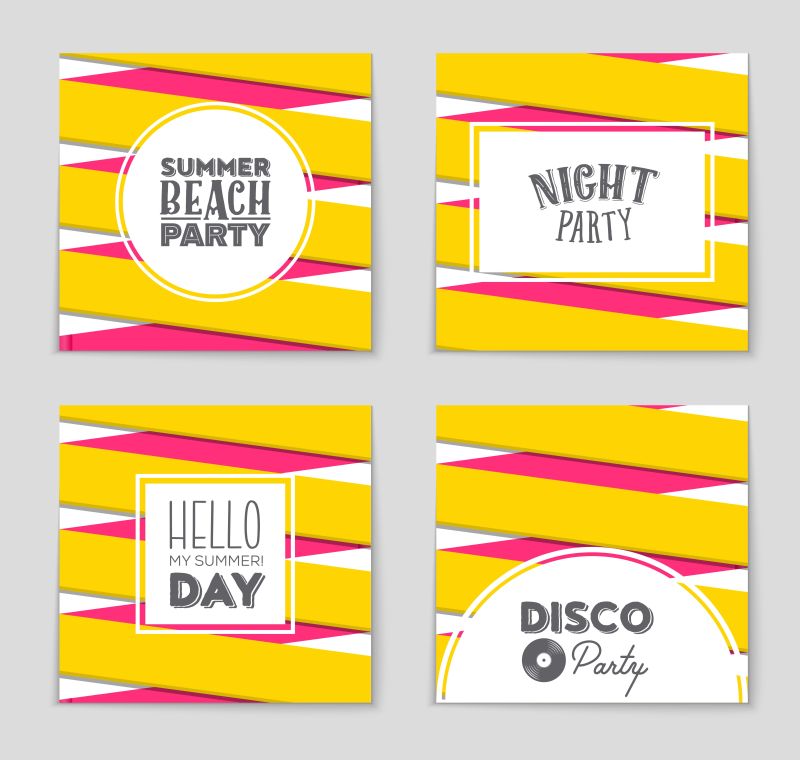 彩色立体图案宣传卡片矢量设计