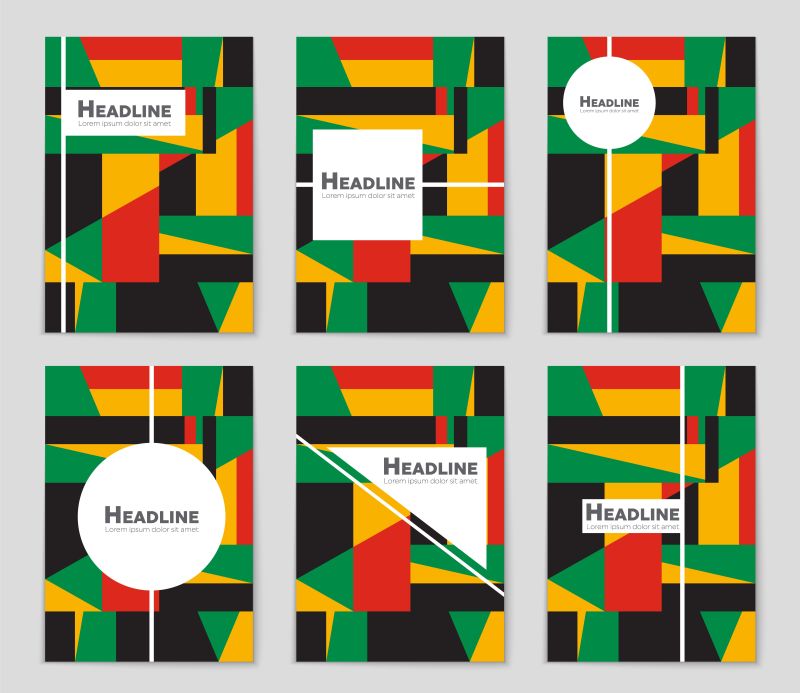 矢量的彩色几何图案海报设计