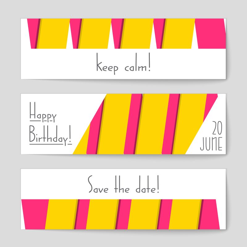 彩色条纹图案宣传横幅矢量设计