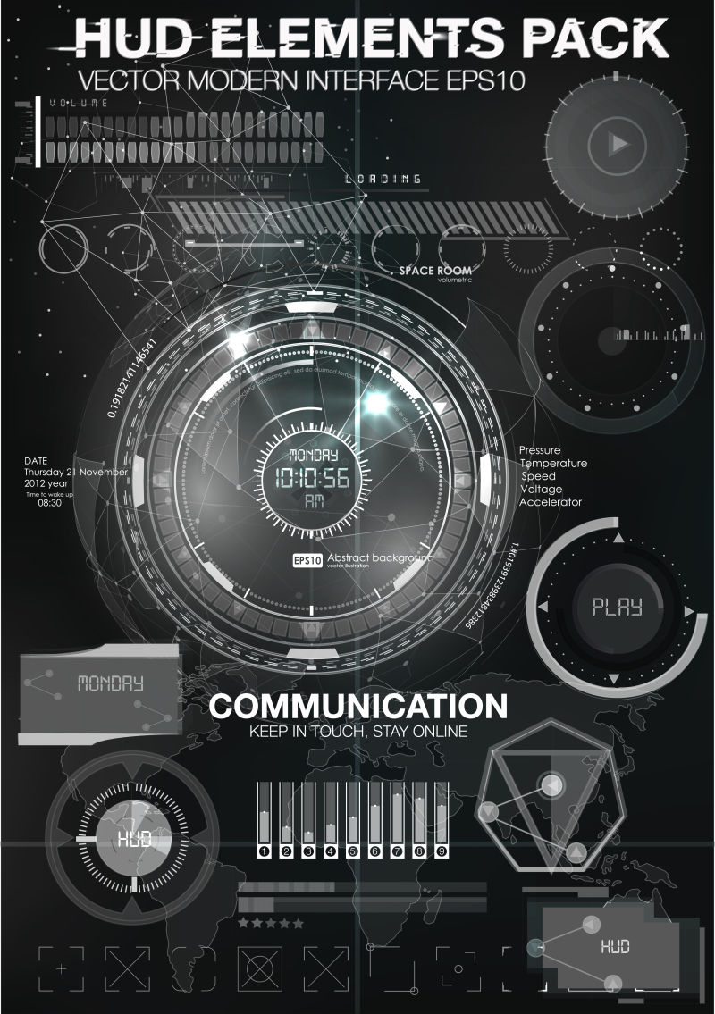 科技感未來界面矢量設計