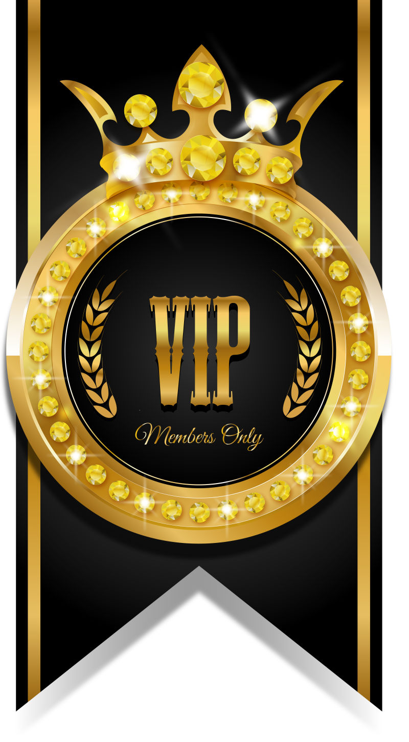 创意矢量金色优质标签设计插图