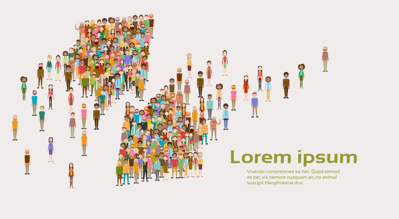 创意矢量商业人群元素的插图