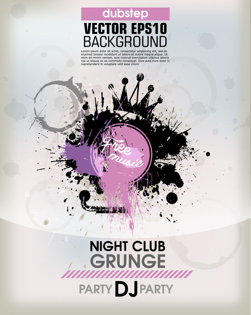 矢量彩色皇冠水墨抽象背景