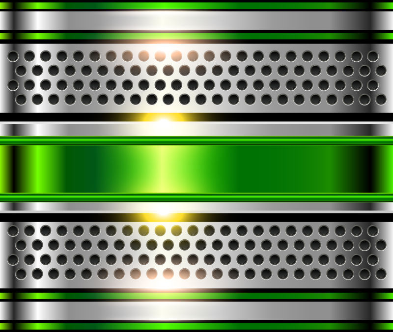 绿色条纹图案矢量金属背景