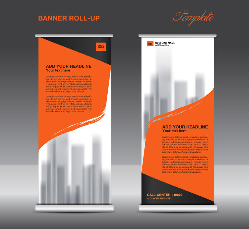 创意矢量商业竖横幅设计