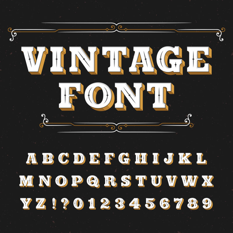 抽象矢量旧式华丽字母设计