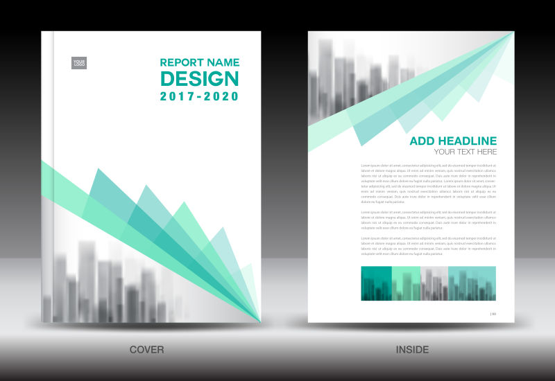 抽象矢量现代几何风格的商业报告封面设计