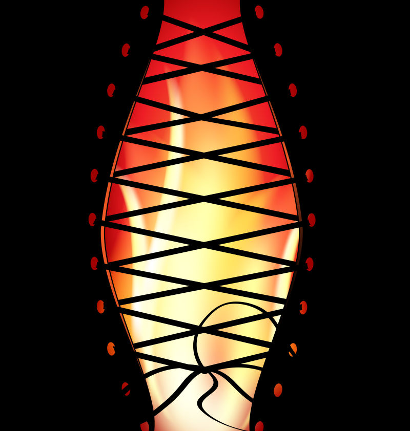 创意矢量系带的火焰背景