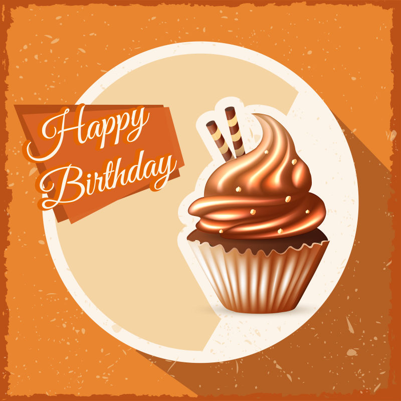 矢量卡通生日蛋糕元素的创意背景