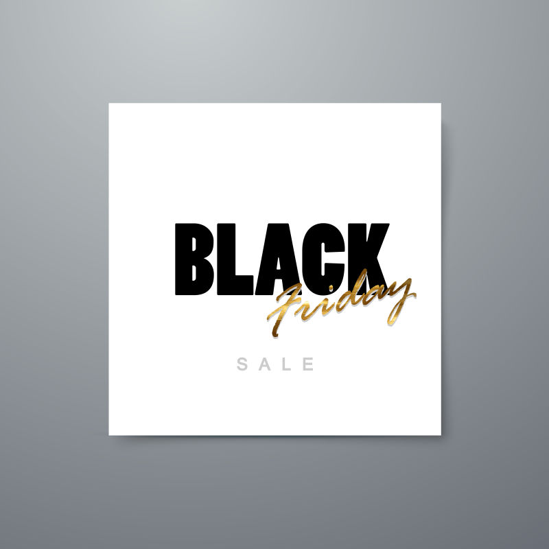 白色正方形元素的黑色星期五销售横幅设计矢量