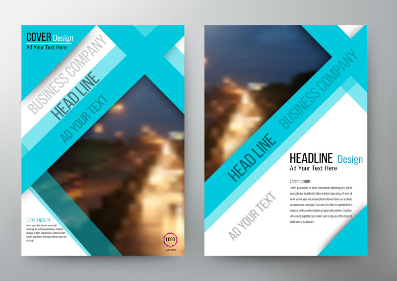 抽象矢量蓝色宣传册封面设计