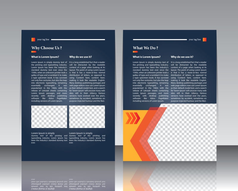 抽象深蓝色的背景宣传册设计矢量图