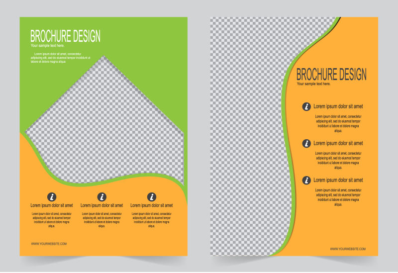 矢量黄绿色宣传册封面设计