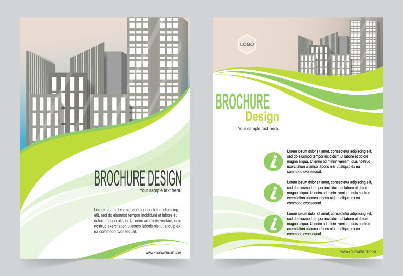 矢量现代绿色商业宣传册设计