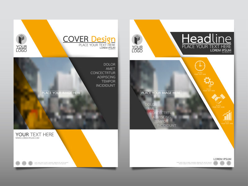 街头城市背景创意背景宣传册设计矢量图