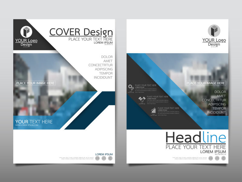 城市背景创意宣传册设计矢量图