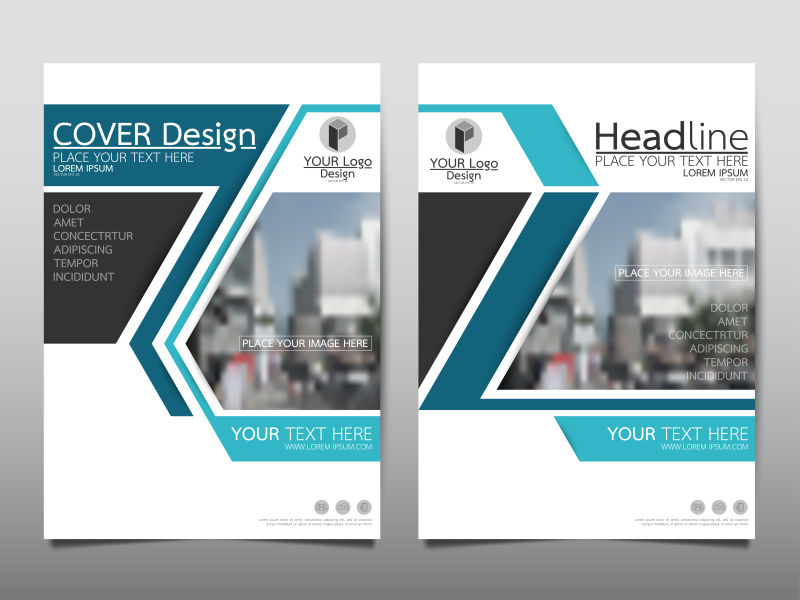街头创意风景宣传册设计矢量图