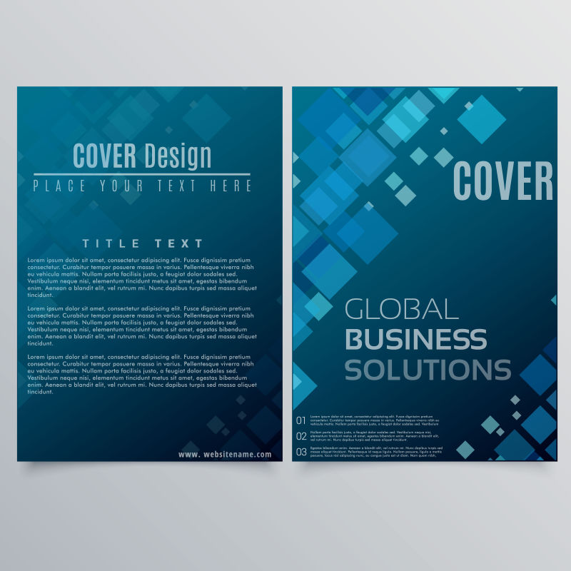 抽象的墨绿色几何文字背景宣传册设计矢量图