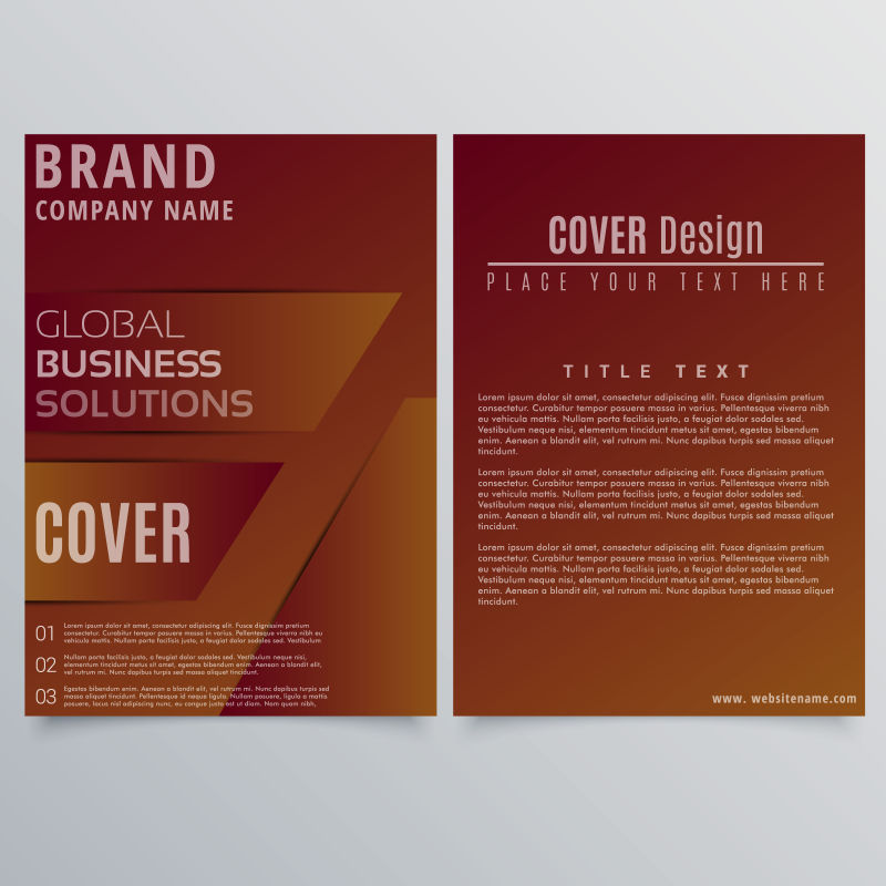 棕色简约文字背景宣传册设计矢量图