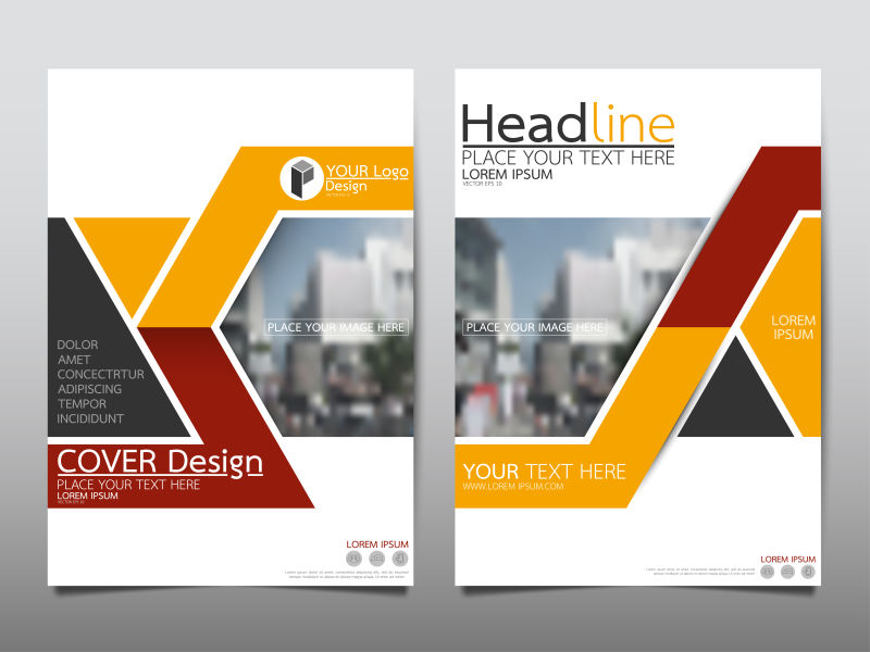 街头背景创意宣传册设计矢量图