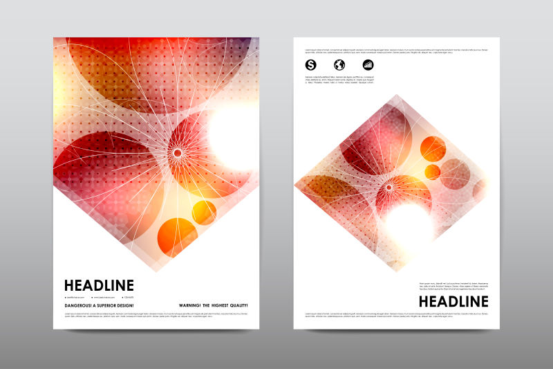 矢量红色发光现代抽象宣传版式设计