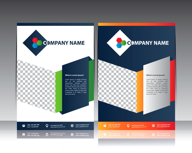 抽象深蓝色宣传册设计矢量图