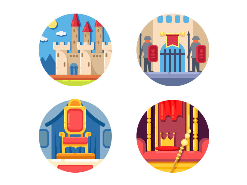 抽象矢量中世纪城堡概念的图标设计