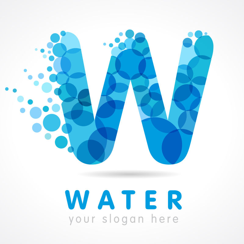 水元素W标志矢量设计