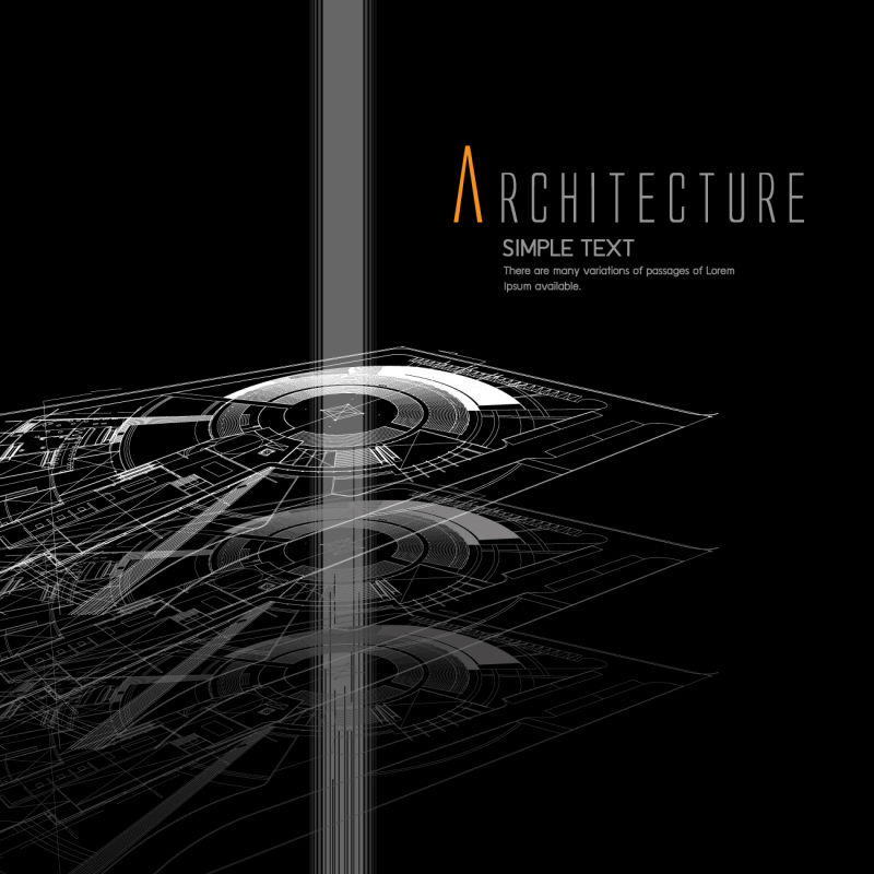 古建筑平面背景矢量插图