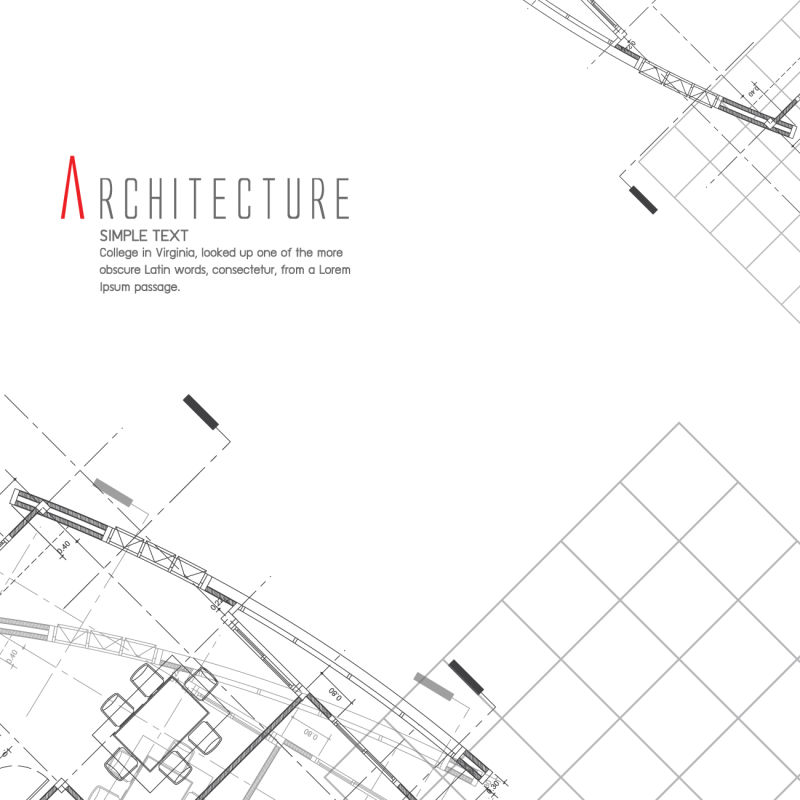 创意矢量建筑设计蓝图背景