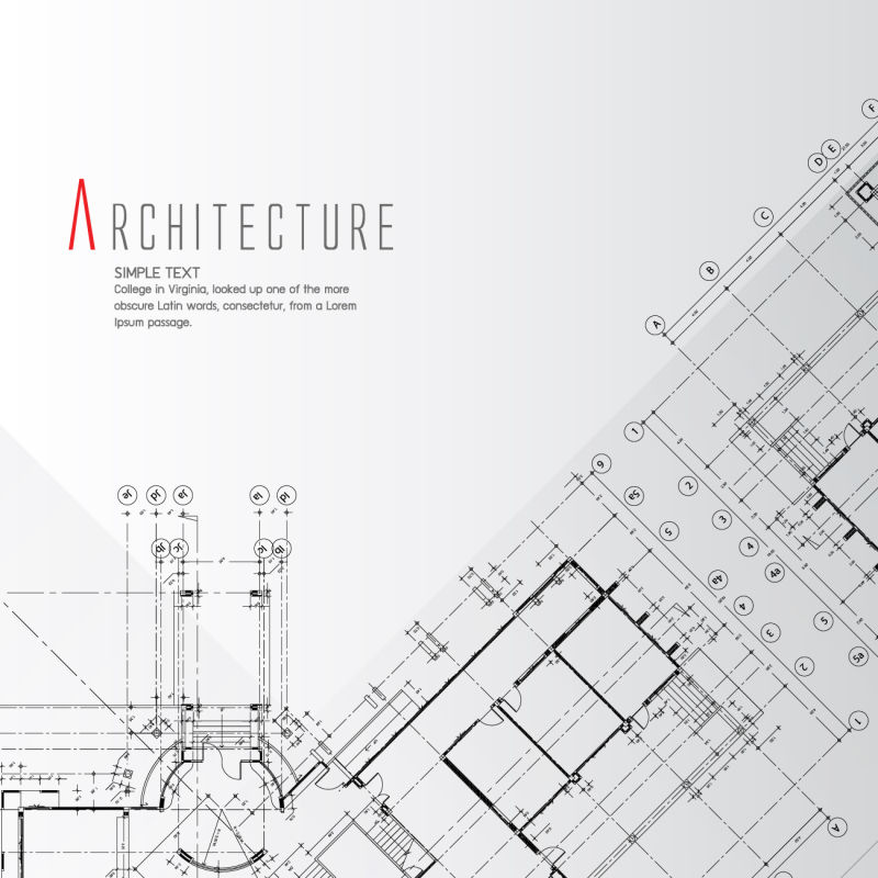 矢量创意建筑设计蓝图
