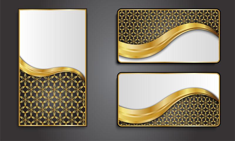 矢量矩形金色装饰