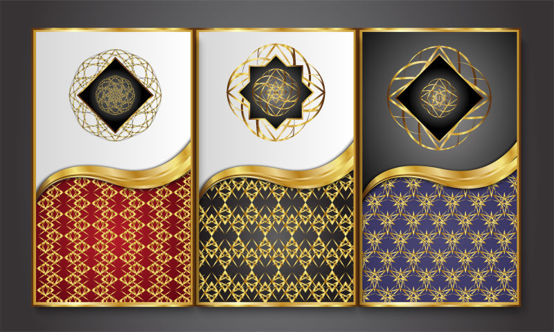 矢量金色装饰相框图案