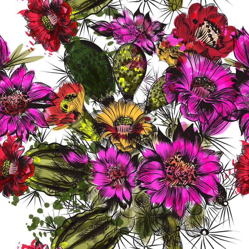 矢量美色花卉设计背景