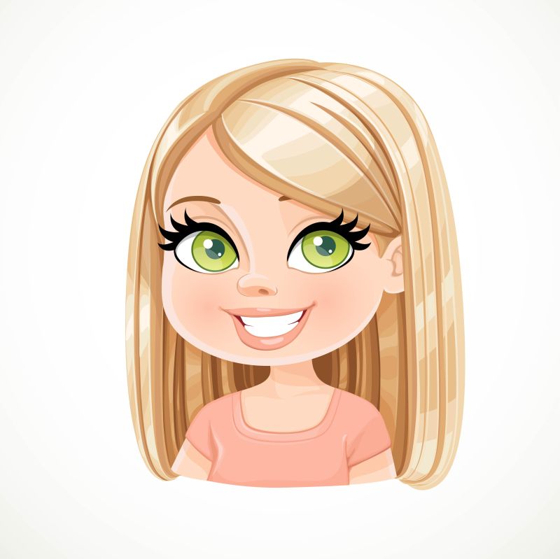 矢量金色直发美女