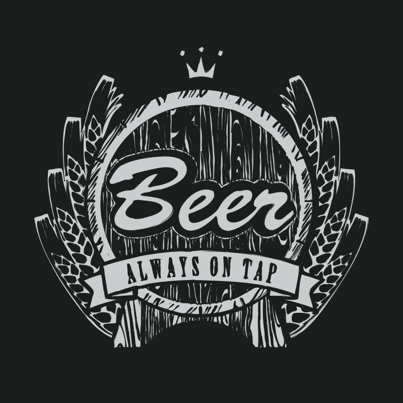 矢量黑板啤酒酿造设计