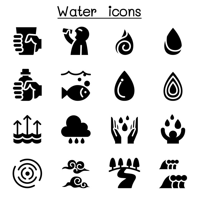 创意矢量水元素的图标设计