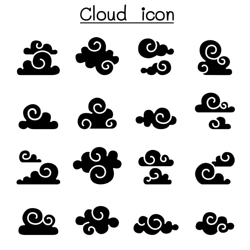 创意矢量抽象云的图标设计