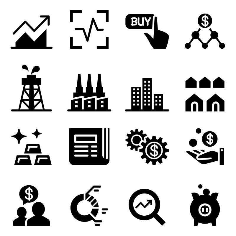 抽象矢量股票市场图标设计