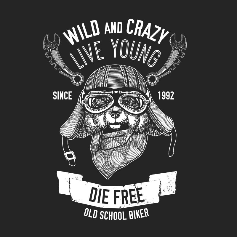 矢量设计骑车犬报价T恤图案