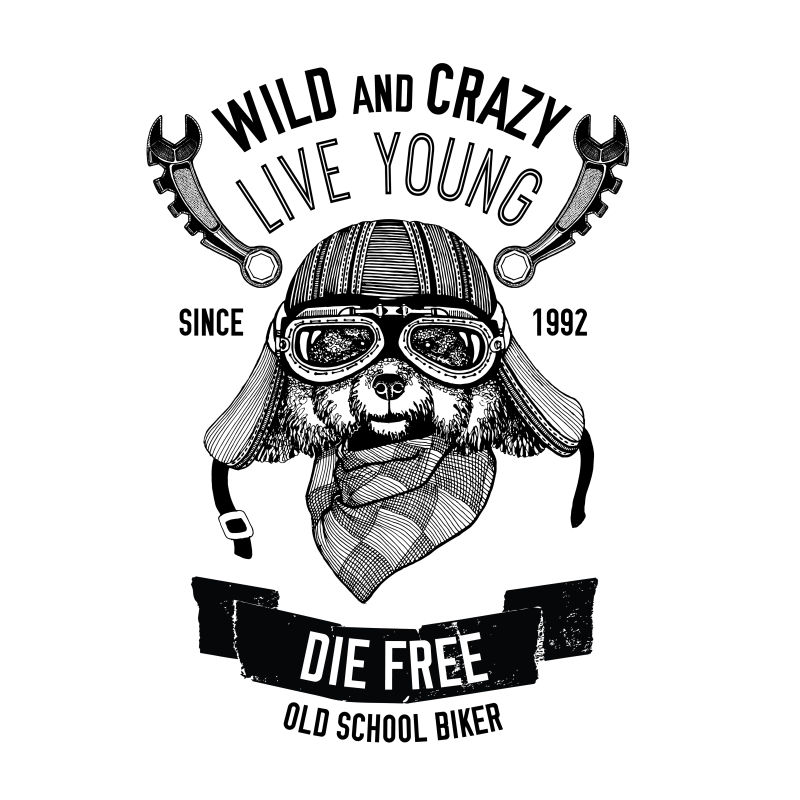 矢量设计车库报价犬T恤图案