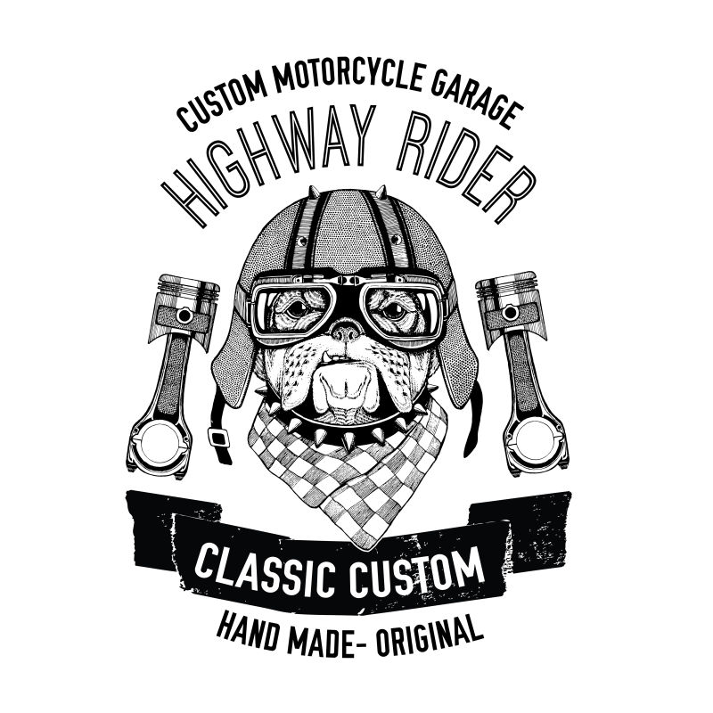 矢量设计服务犬T恤图案