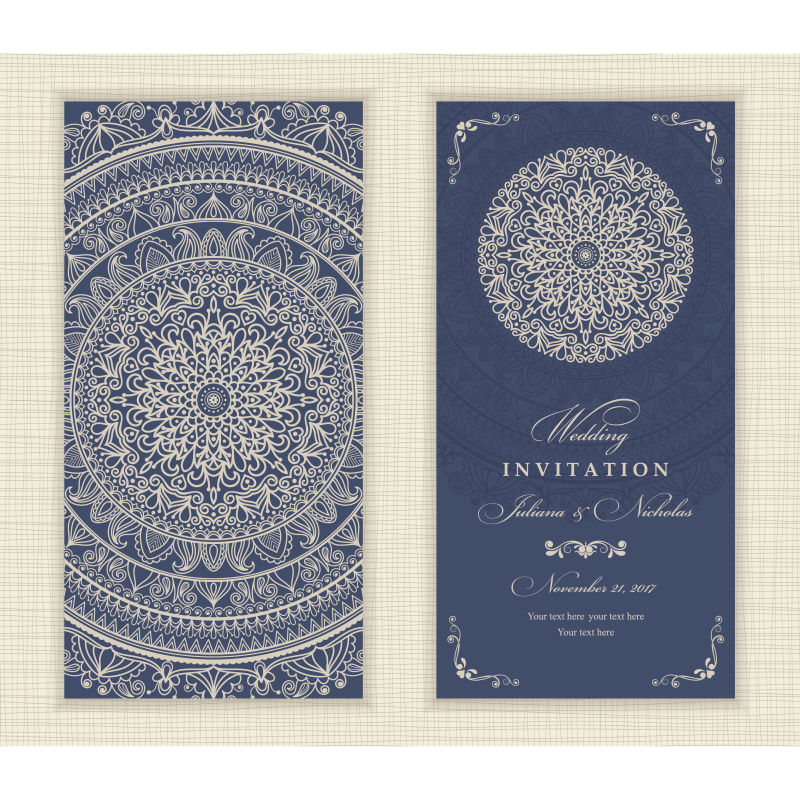 矢量的传统风格卡片