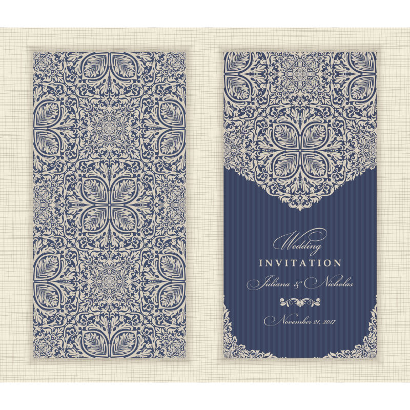 矢量的花纹图案贺卡