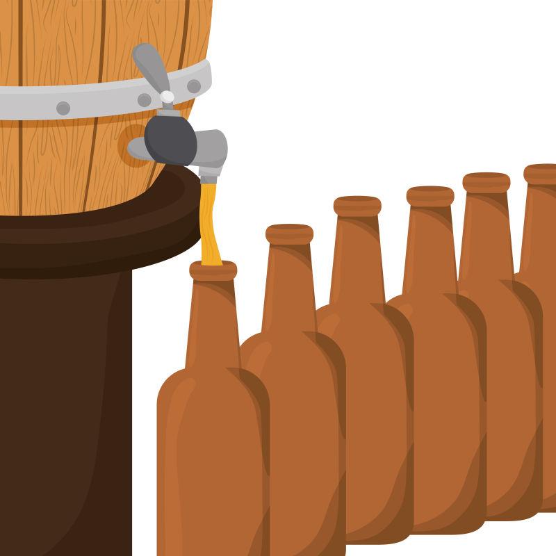 矢量设计啤酒瓶罐装图标