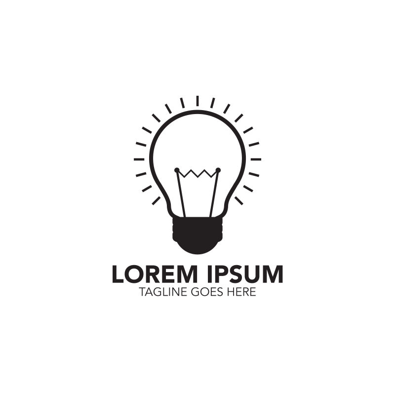 矢量设计白色灯泡标志