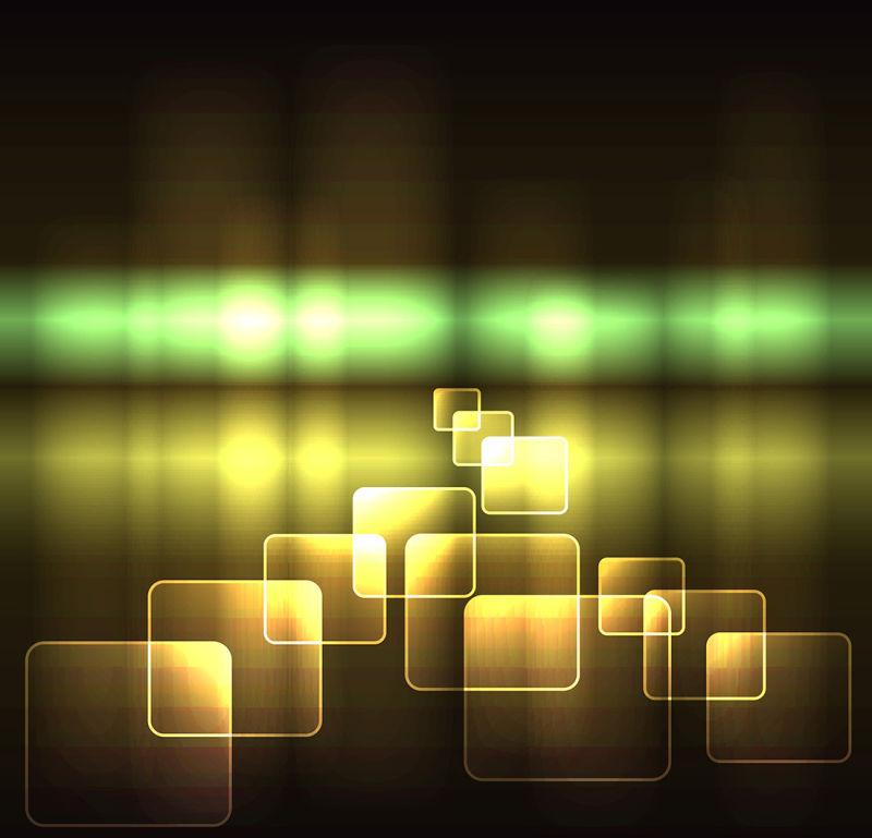 矢量黄色方块发光背景
